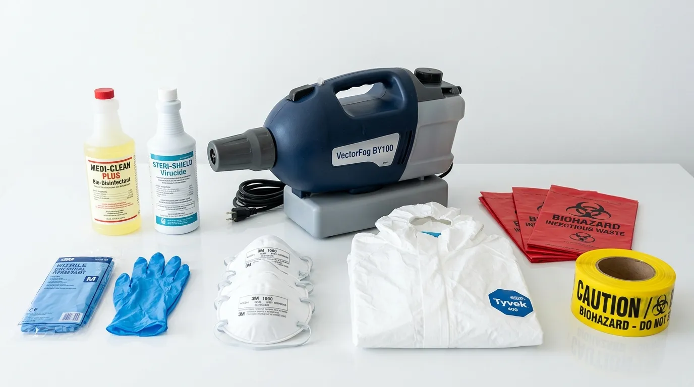 Professional biohazard remediation crew working in Pasadena