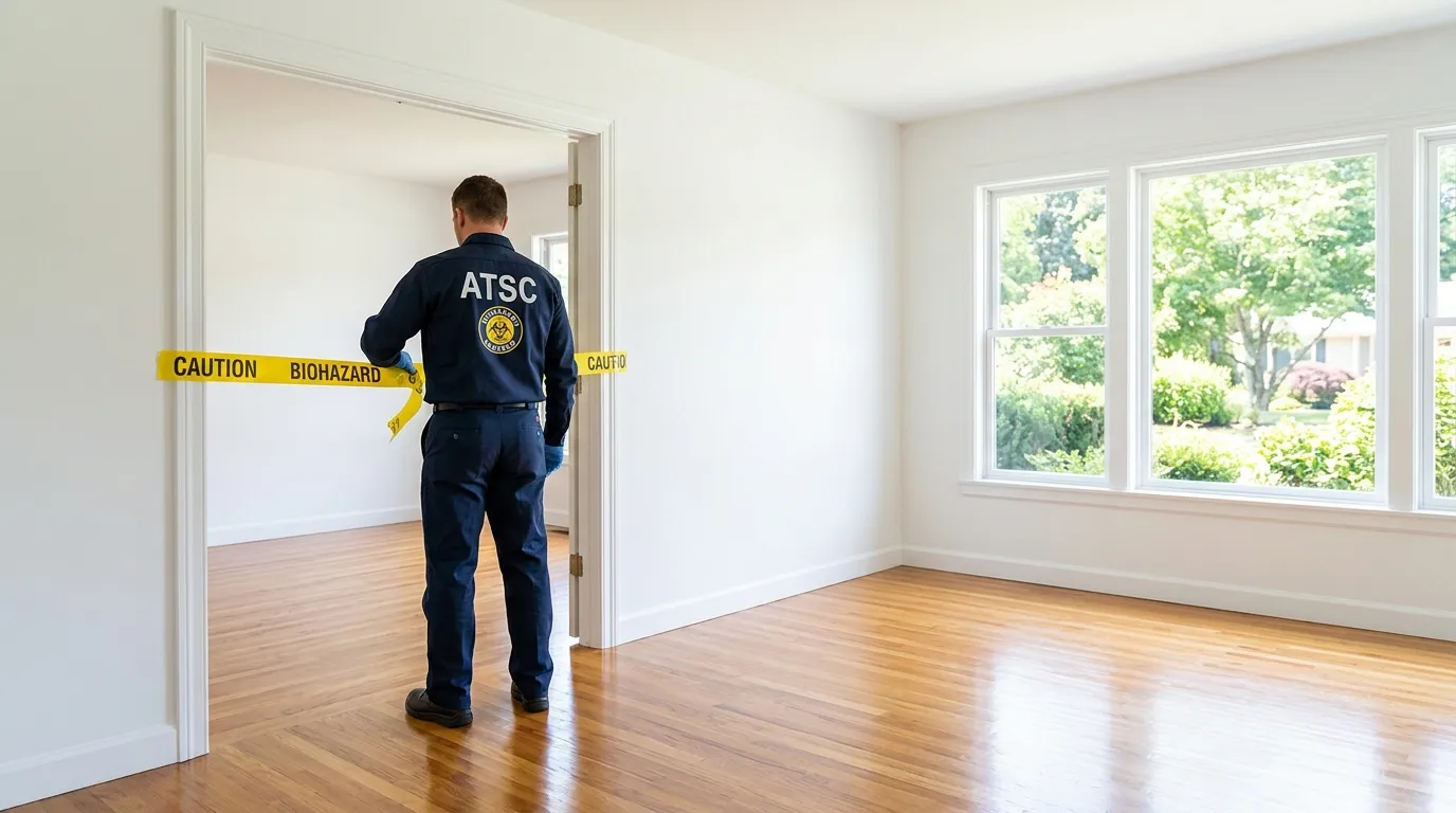 Certified biohazard cleanup crew performing Decomposition Cleanup in Pasadena